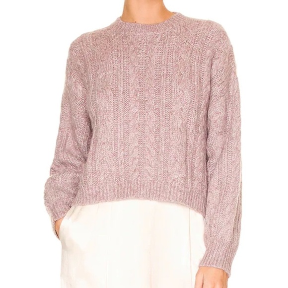NWT Weekend Stories Alpaca Blend Antonia Cable Crew Neck Pullover in Blush Pink - Picture 10 of 10